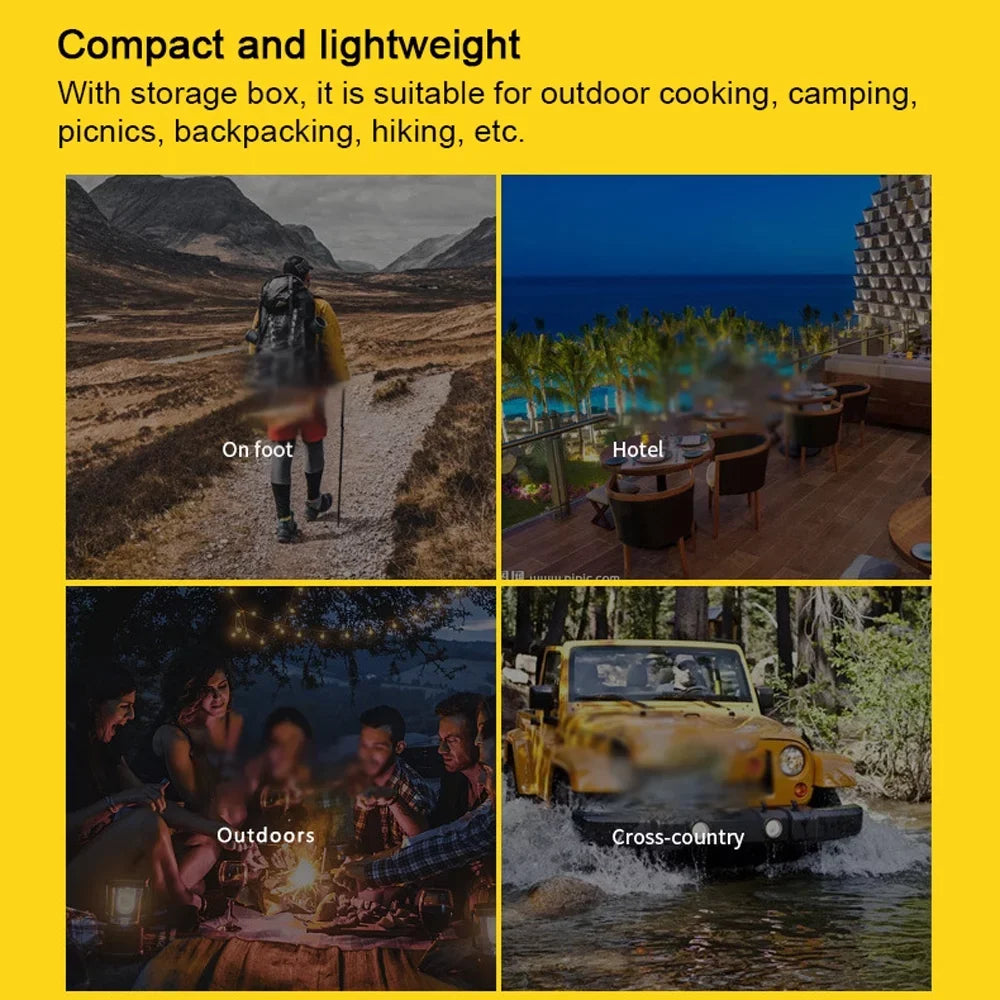 High Valve Cooking Stove, Backpacking Windproof Adjustable for Camping Picnic Tomshoo Gases, 6800W Hiking