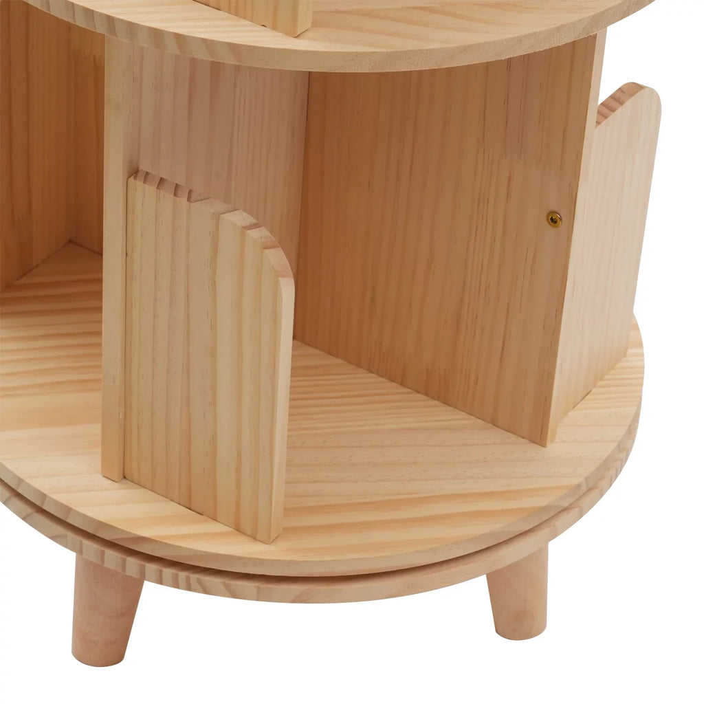 Bookshelf Bedside Standing Wooden Organizer Table Rack Stand Bookcase Floor Storage Rotating Night