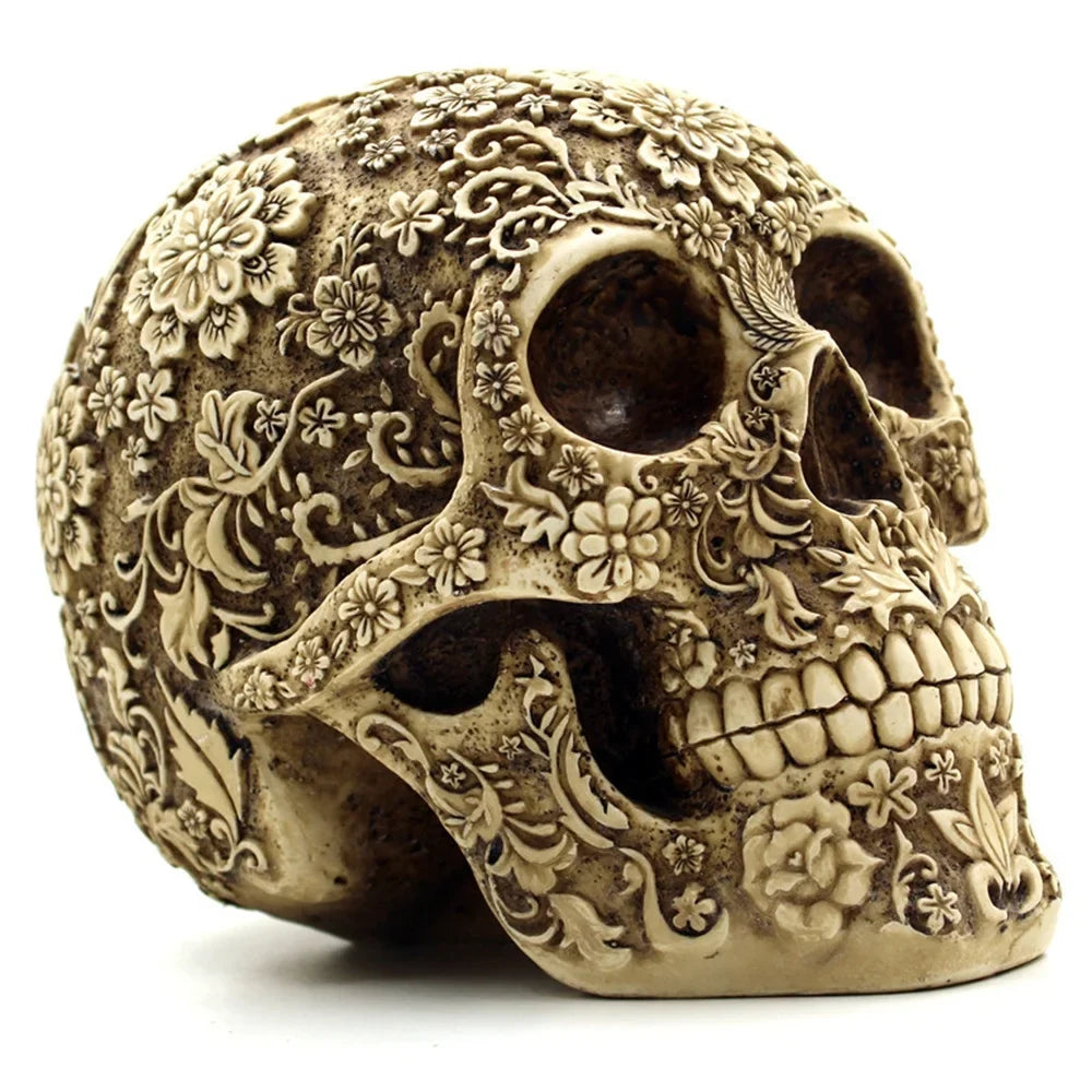 Mai Horror Resin Skull Retro Decoration Props Menghua Decoration Trade Spoof Face American European Halloween Skull Foreign And