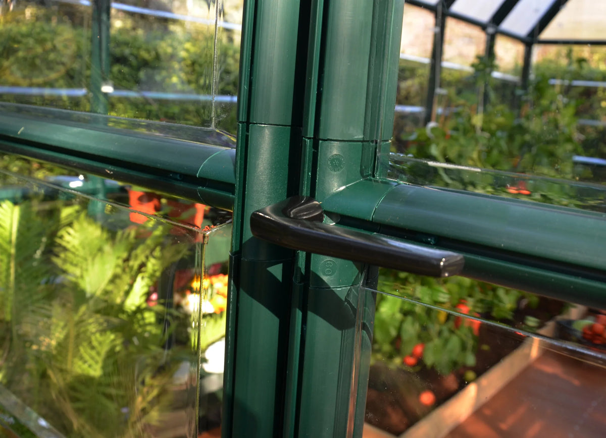 Grand x Clear - Gardener 2 - Greenhouse Canopia Walk-In - 12' Vents 8' Roof with Green Palram
