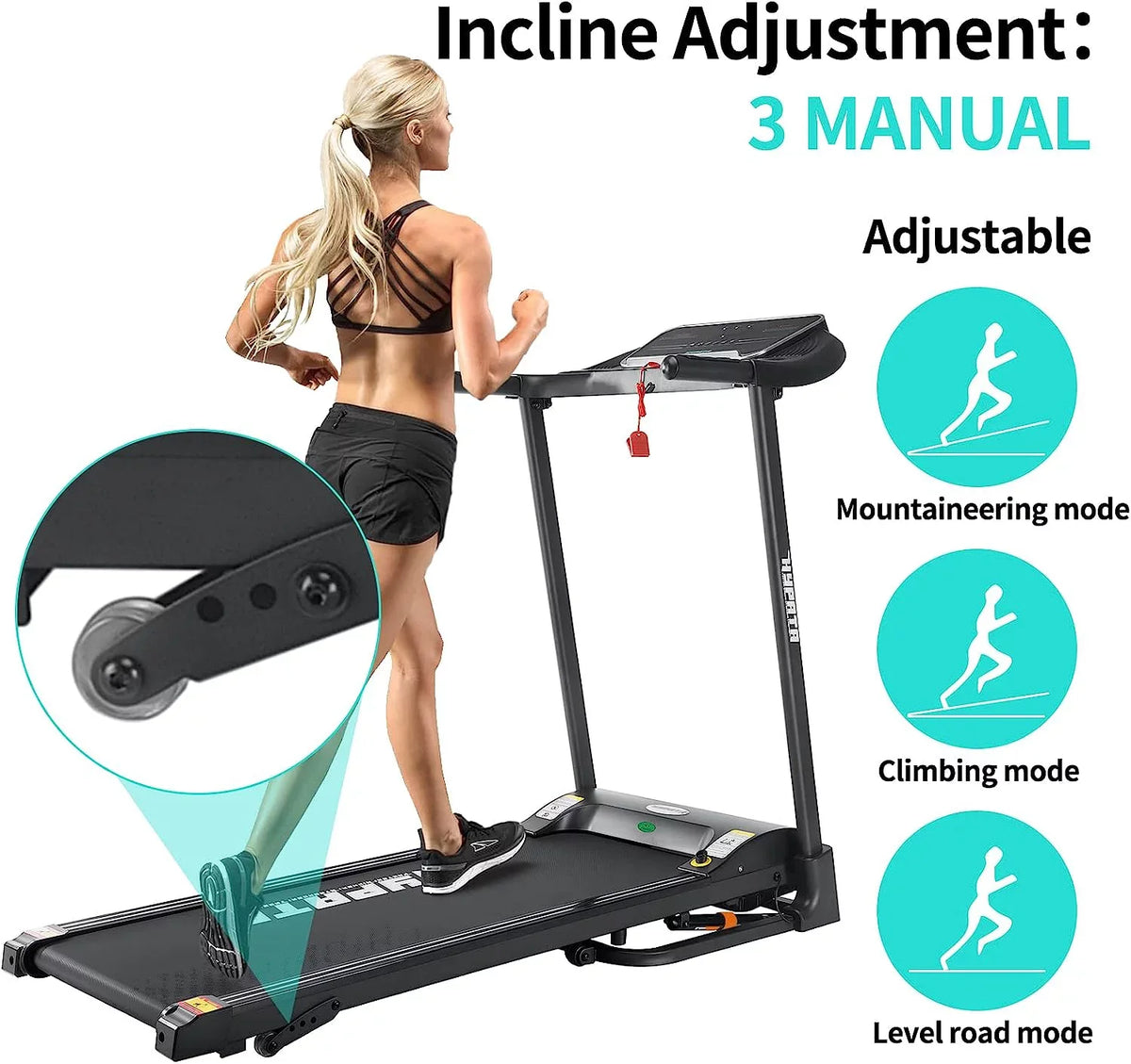 300 Home 12 Exercise Treadmill Electric for Incline, Folding Display, Max with Jogging Preset Treadmill Treadmill for with Programs Capacity Machine Running and Running 2.5 Walking