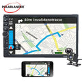 with Backup Link Radio with Audio MP5/4/3 7-inch Function Mirror Polarlander Multimedia Car Double Car Camera Screen Stereo Car Din Bluetooth Touch Player 4LED
