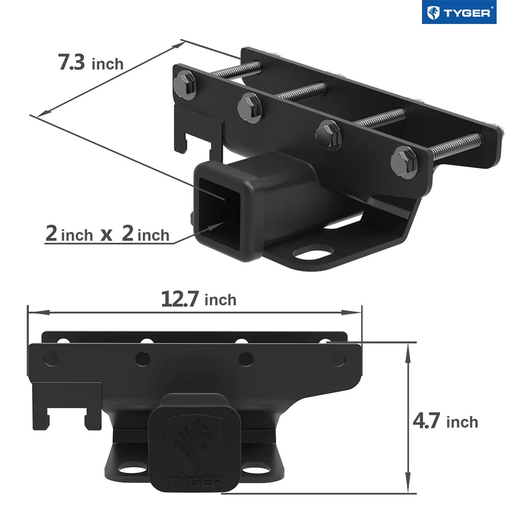 Kit Door -HC2J001B Hitch Auto Jeep Fits Rear Tyger Style Trailer Wrangler Shield Tow Unlimited & 2007-2018 2 Door Hitch Factory Receiver 4 Towing with inch Hitch & 2