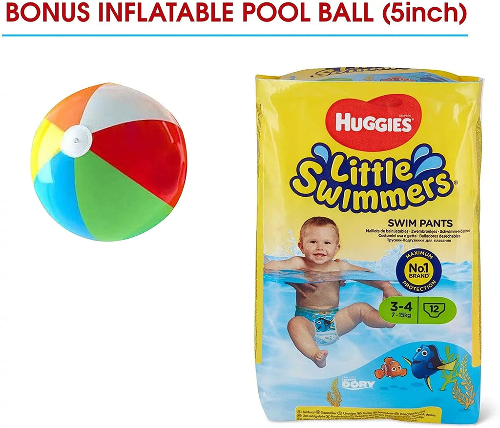 Diapers, inch X-Small Bonus 5 7lb-18lb., - Ball Swim Inflatable Disposable 12-Count Swimmers Little Pool