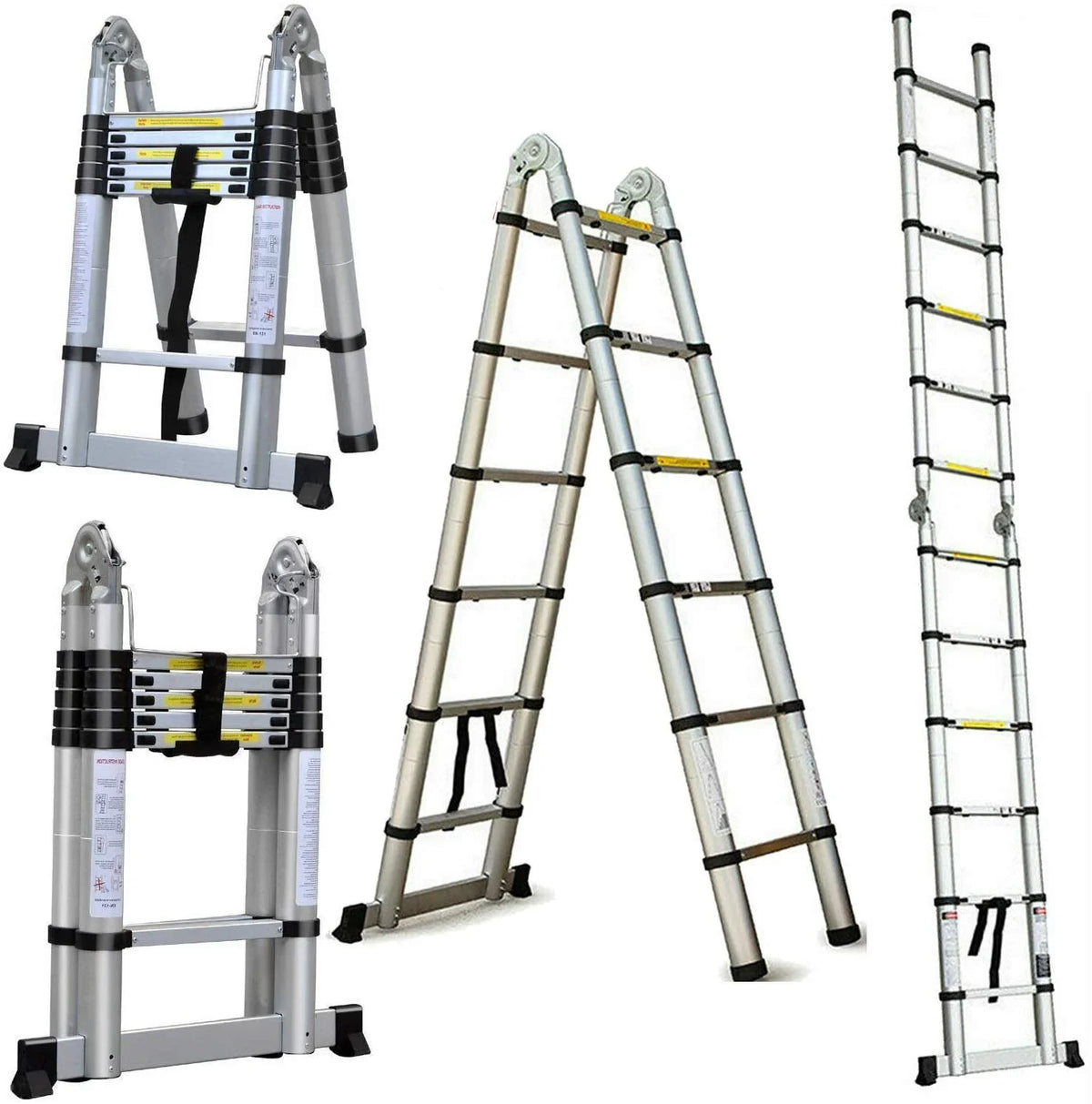 A-Frame Aluminum Folding Extension Portable Dayplus 12.5FT/3.8M Ladder Multi-Purpose Telescoping Ladder