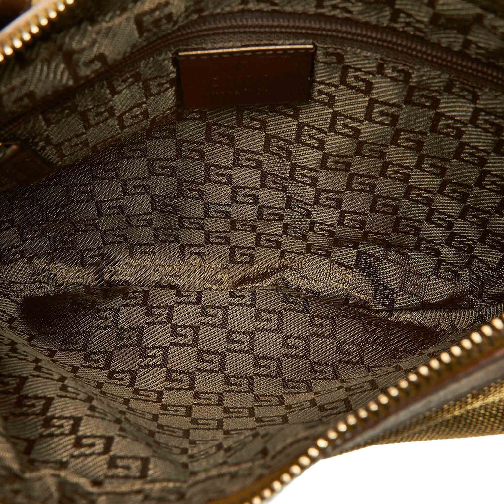 Canvas Fabric Brown Gucci (Good) Bag Shoulder Women Pre-Owned Web