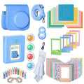 Cloth Premium Album 9 Frames Bundle Lens Fujifilm Leather + Camera For Mini Film Camera + Kit | More Instax Camera Instant Case Picture & Cleaning Photo + Accessories with + Selfie Strap Includes