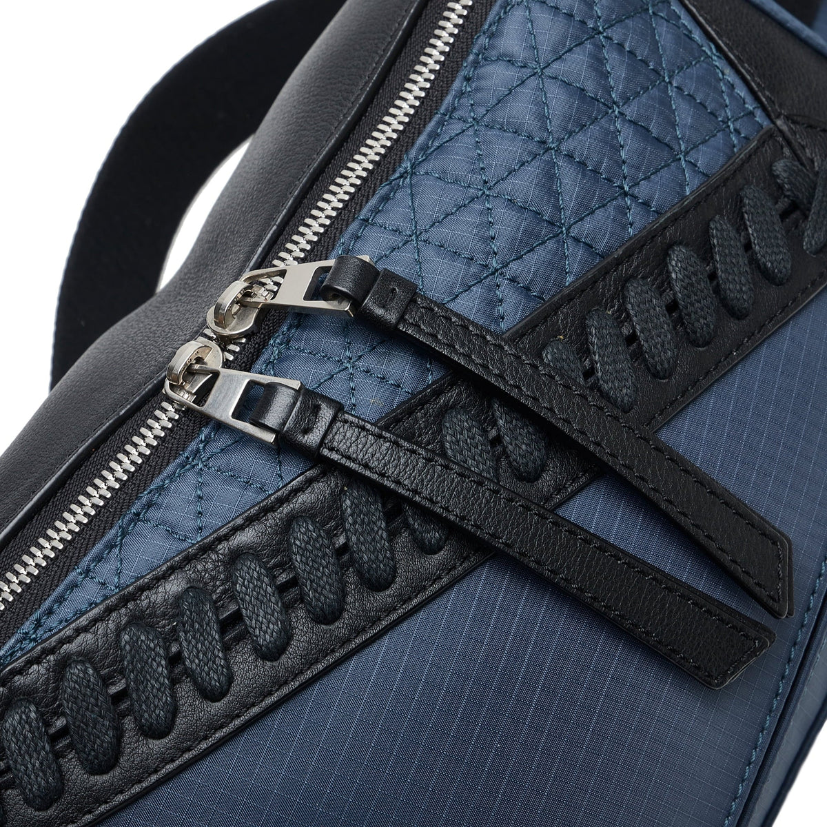 (Good) Authenticated Blue Nylon Fabric Puzzle Belt Unisex Pre-Owned Bag