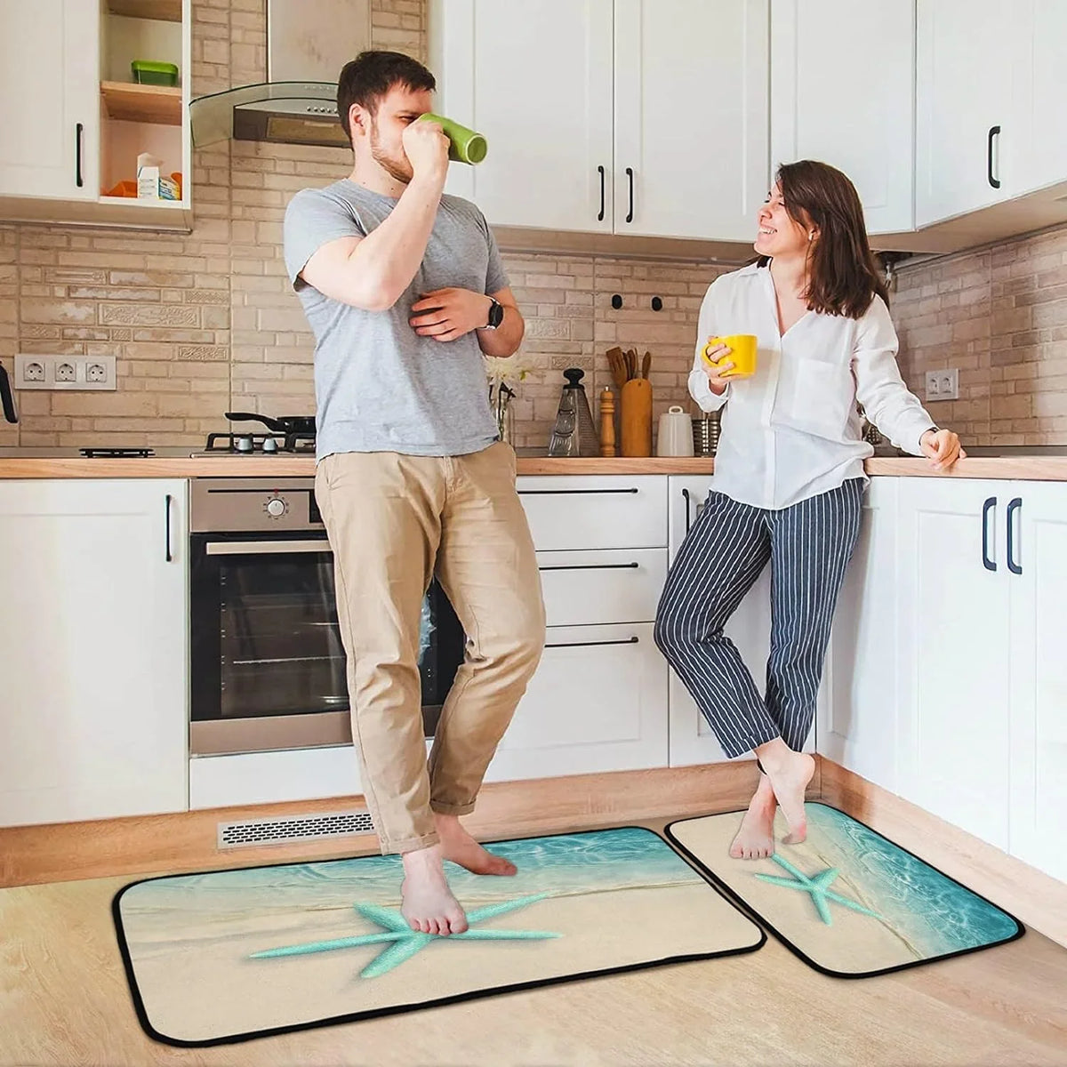 Perfect Kitchen 20x28inches Wave Home and Bedroom Washable + Living Ocean Gift Entryway Carpet Moisture Mats 20x47inches Floor Room Rug Runner for Rugs Starfish Beach Sea Area Decor
