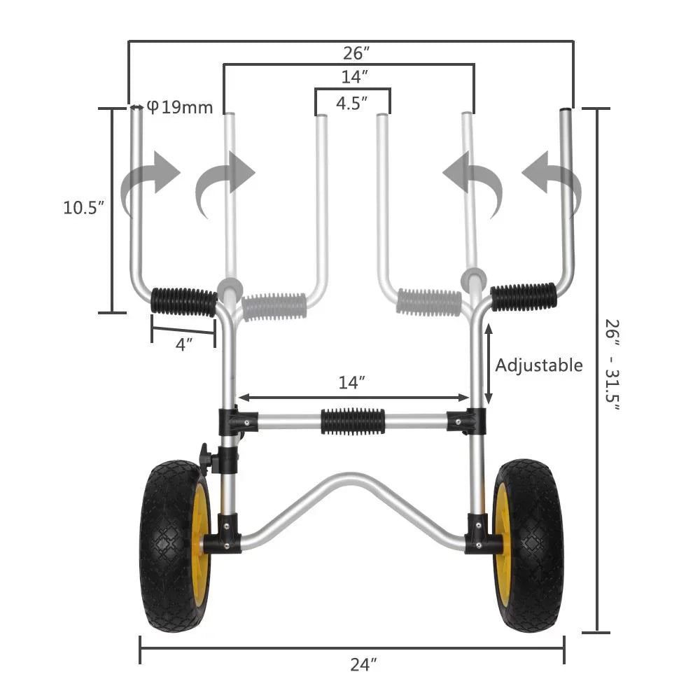Kayak Trailer, Carrier Dolly Top Zimtown on Sit Trolley Cart Kayak
