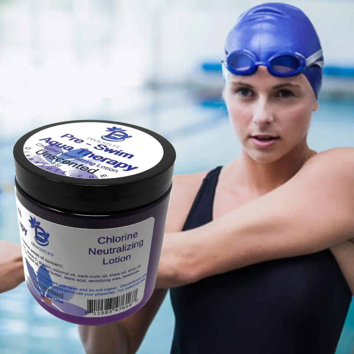 3 Salt Stuff From Body Diva Neutralizing Aqua Therapy Pre-Swim Chlorine Unscented, Lotion,Protects and Moisture, Chlorine pack,By Skin