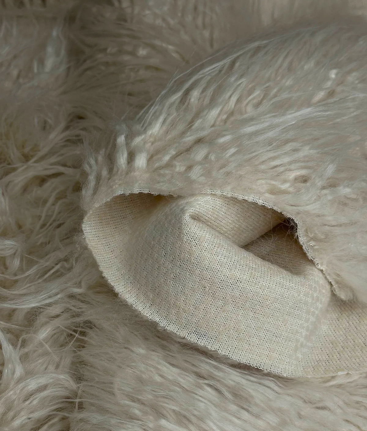 Fire Retardant Per 2.3oz Fake Faux Yard Yarn by / Wide 58" Craft, (Latte Cream) Yard Sold Sewing Yak 3.5" Japanese Cosplay Continuous Pile