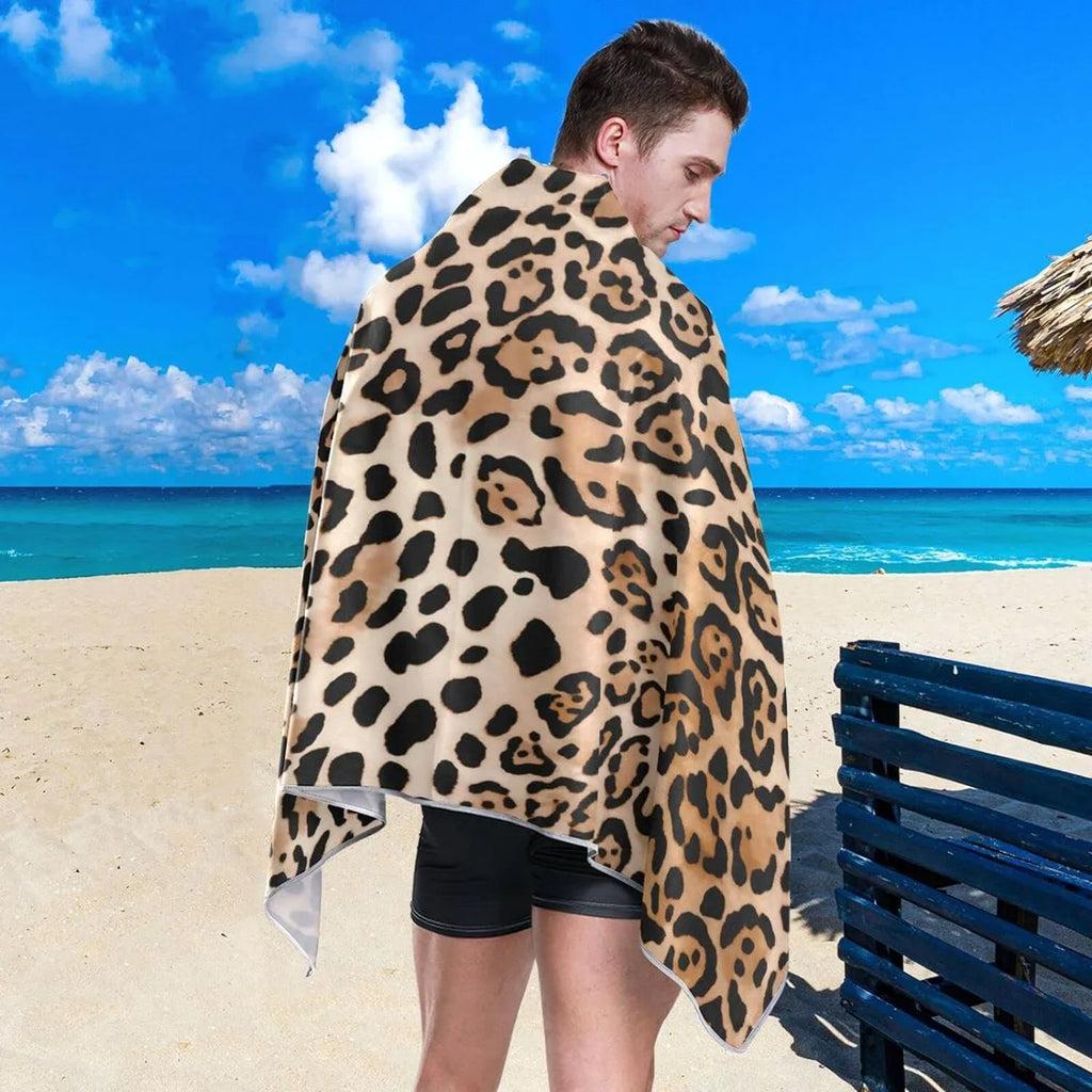 Towel Leopard Print 30”X60” Shower Thin Bestwell Microfiber Pool Towel, Towel Oversized Dry Lightweight Sand Quick Yoga Swim Blanket, Multipurpose Bath Towel Free Beach