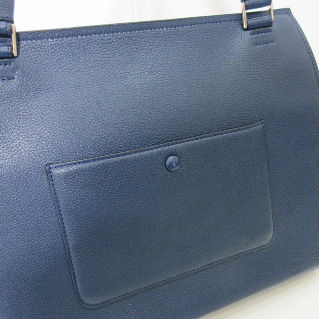 (Good) Calf Medium Edge Blue Ladies Bag Celine One Handle Leather Pre-Owned Tote Handbag