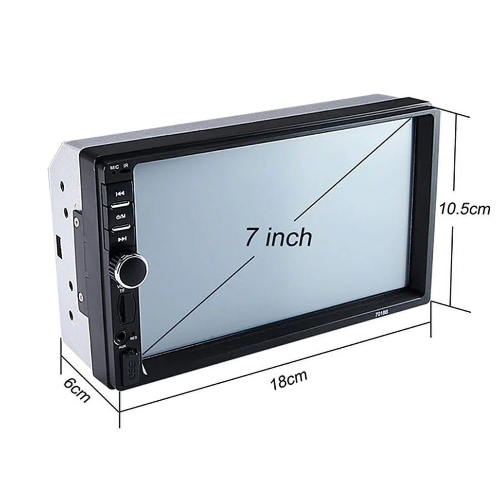with Backup Link Radio with Audio MP5/4/3 7-inch Function Mirror Polarlander Multimedia Car Double Car Camera Screen Stereo Car Din Bluetooth Touch Player 4LED