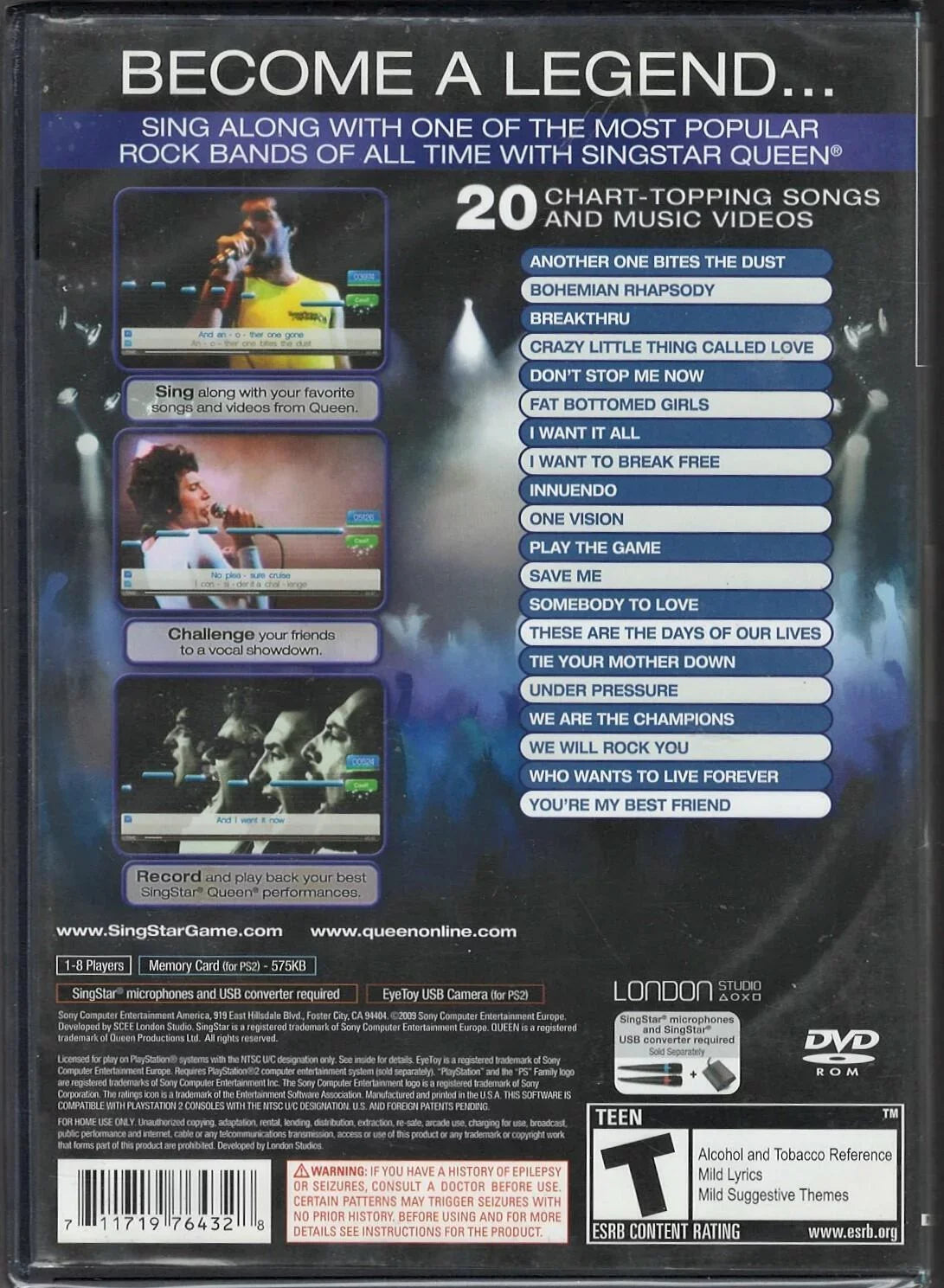 (Game SingStar New (Brand PS2 Playstation-0711719764328 Sealed Factory Queen Version) Only)
