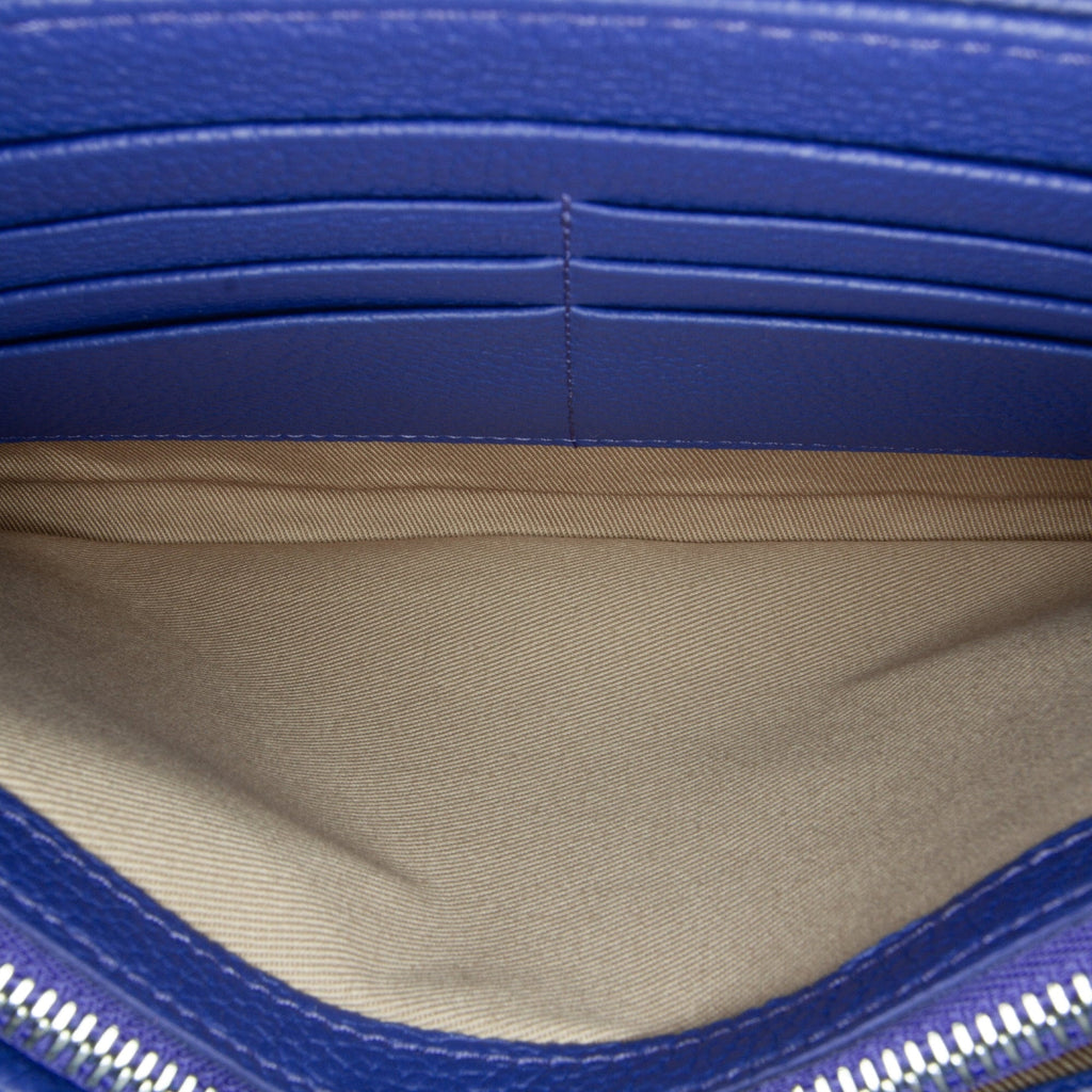 Pre-Owned Unisex Leather (Good) Wallet Crossbody Calf on Chain Studded Patricia Authenticated Blue Bag