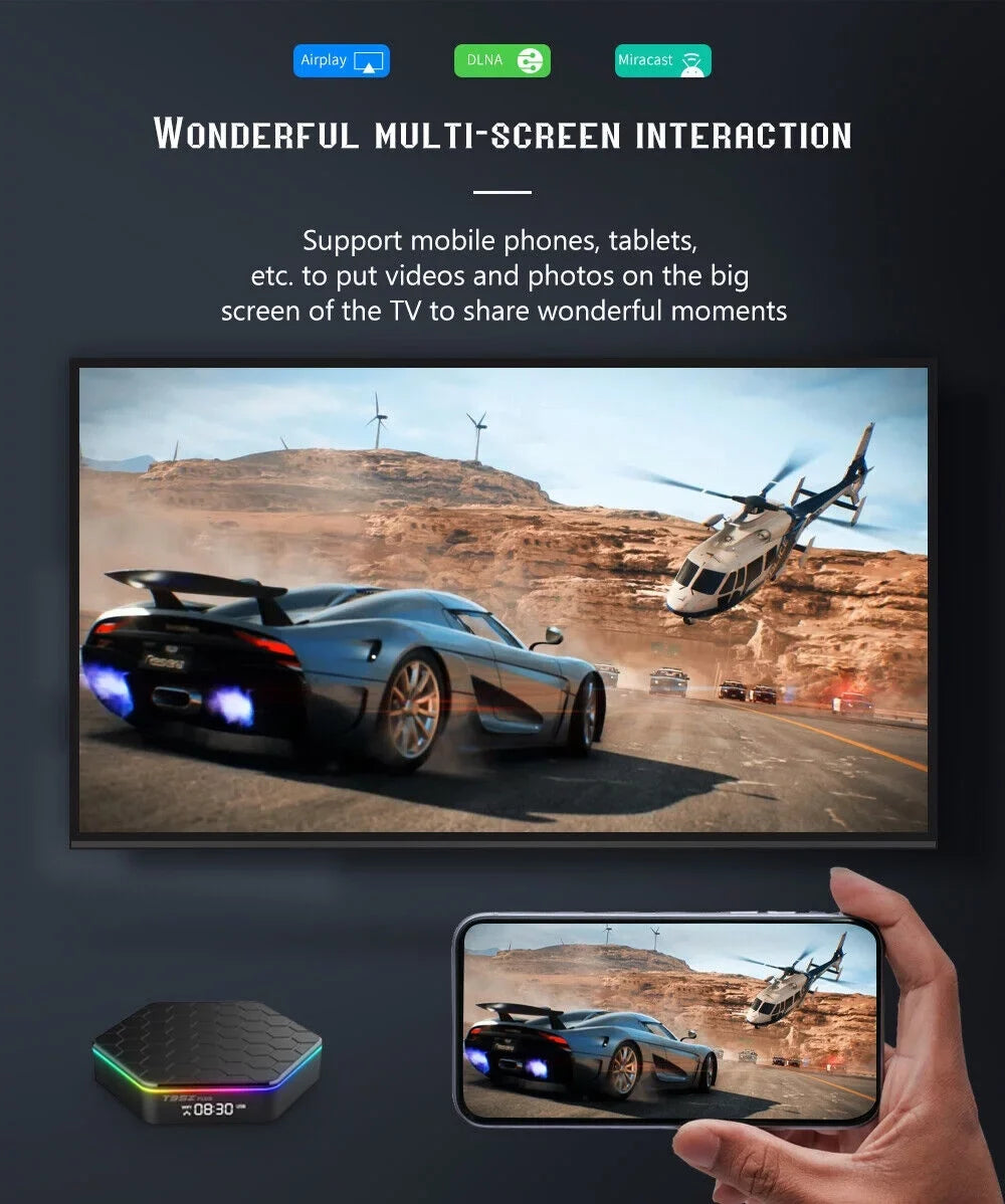 64GB Video Stream Smart Quad Box KingFurt Memory 6K 12.0 Core Android Plus Player 8K T95Z 2023