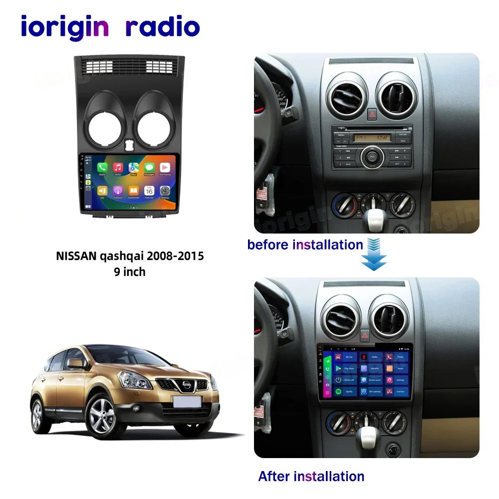 Qashqai Radio for 12 Spare Nissan 9" Camera Car with 2+32G CarPlay J10 Android 1 2006-2013 Stereo