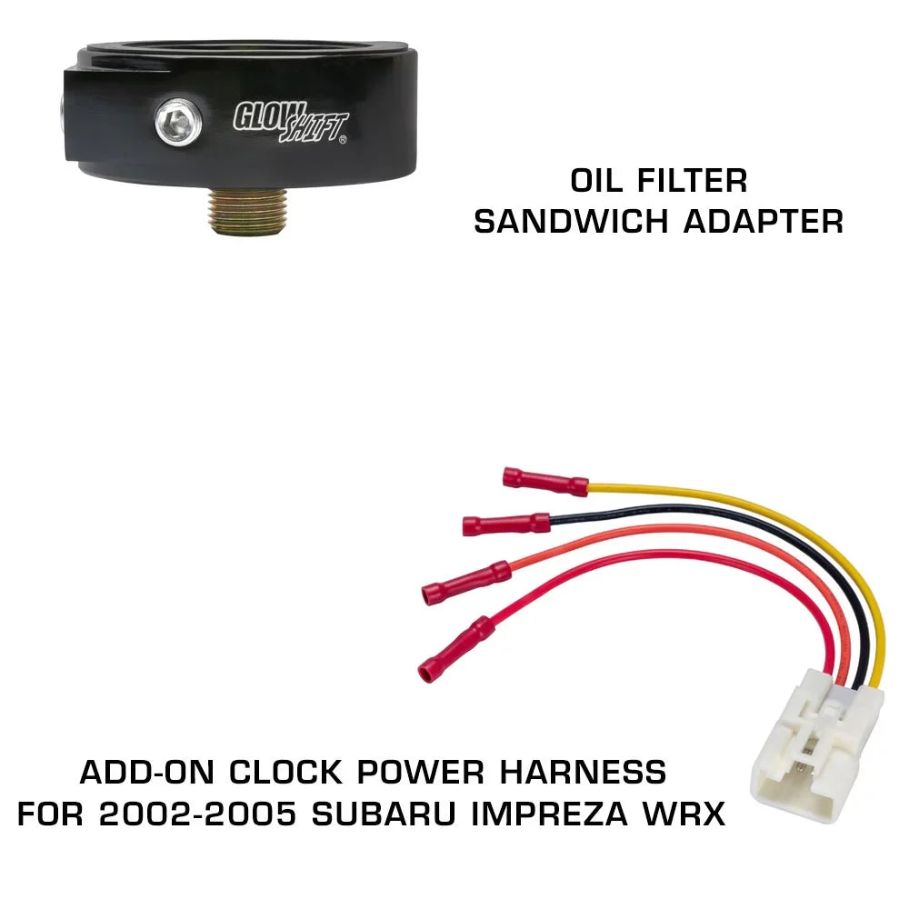 Gauge Set Subaru GlowShift Package Triple 2002-2007 Dashboard Replacement Gauge Clock Color 7 with Tinted GS1 Impreza
