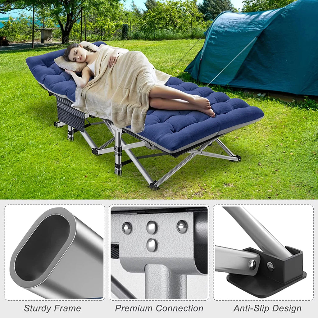 Cots - Adults Oxford Layer, Bed, with Folding and Camping Cot Carry Outdoor Bag Heavy Mat 1200D Camp for Duty Travel