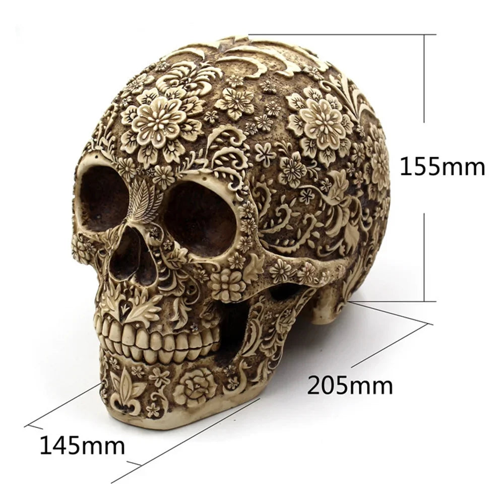 Mai Horror Resin Skull Retro Decoration Props Menghua Decoration Trade Spoof Face American European Halloween Skull Foreign And