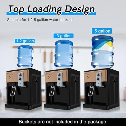 Home Cold Dispenser 5/3 Moisture Hot Countertop for 110V and Office Cooler Use Gallon Dispenser Moisture