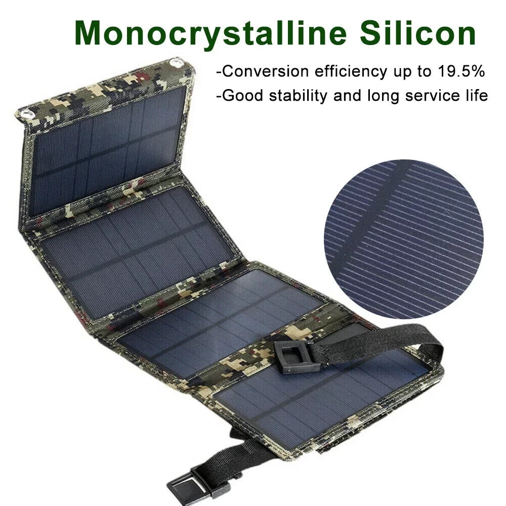 80W Power Charger Solar Panel Outdoor Phone Hiking Paddsun Camping Bank Folding