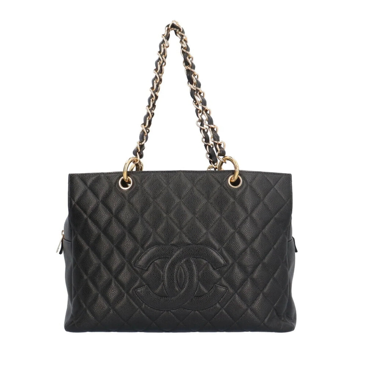 Caviar Tote Shoulder Chain (Good) Skin Bag Black Women's Pre-Owned