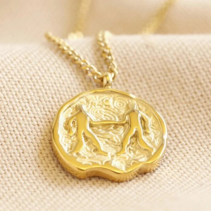 Zodiac for Steel | Inc Box Birthday Stainless Teens Gift Horoscope, Gold Pendant Necklace Women, Gemini Blue Boutique