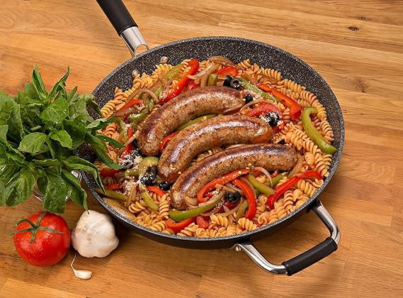 Nonstick Skillet | Professional Baking Italian Pan Nonstick Pan 13 Ceramic Cucina Pan, Pan, for Sizzling, More Frying Cooking, and Made Sauté Chefs Searing, Pan Inch DaTerra Stick Non