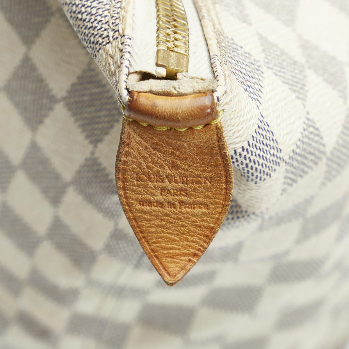 Bag Unisex Vuitton (Good) Azur Tote Louis White Pre-Owned Damier Canvas Authenticated Saleya
