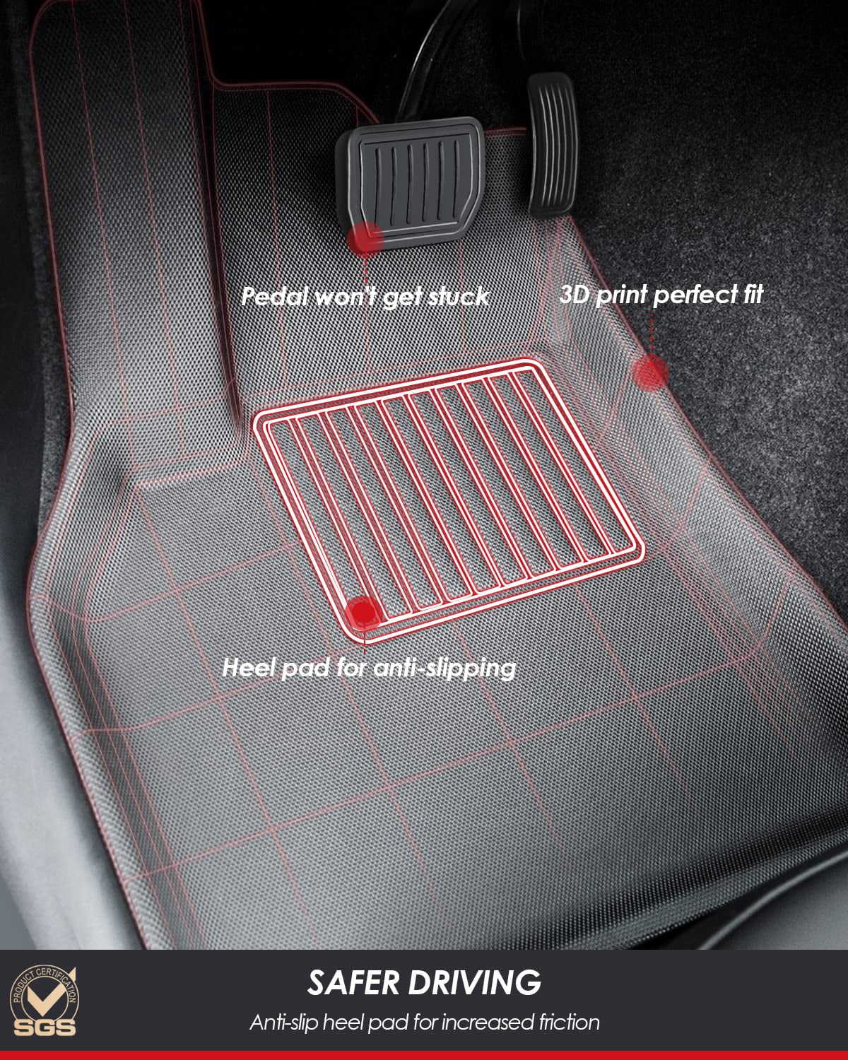 for All Mats Y Heavy Mats, 2023-2021, Floor Y Floor Car Rear Interior Climatic Mats Tesla Accessories Liners Model Fit Model Mat 4PCS 3D Duty Trunk Floor Custom