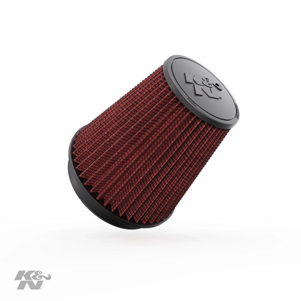 (127 Reusable: ; Tapered; in in 6 , Universal Washable Filter: 8.5 Air and Height; Base; Round in mm) (152 7.5 mm) 5 Top (191 Clamp-On (215.9 mm) K&N in mm) Flange Engine -1041