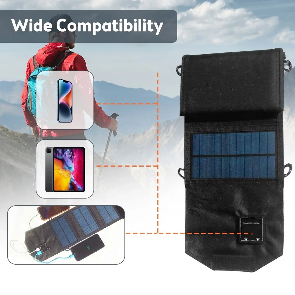 Recharger for 12W , Panel Travel Camping Foldable Solar Dual