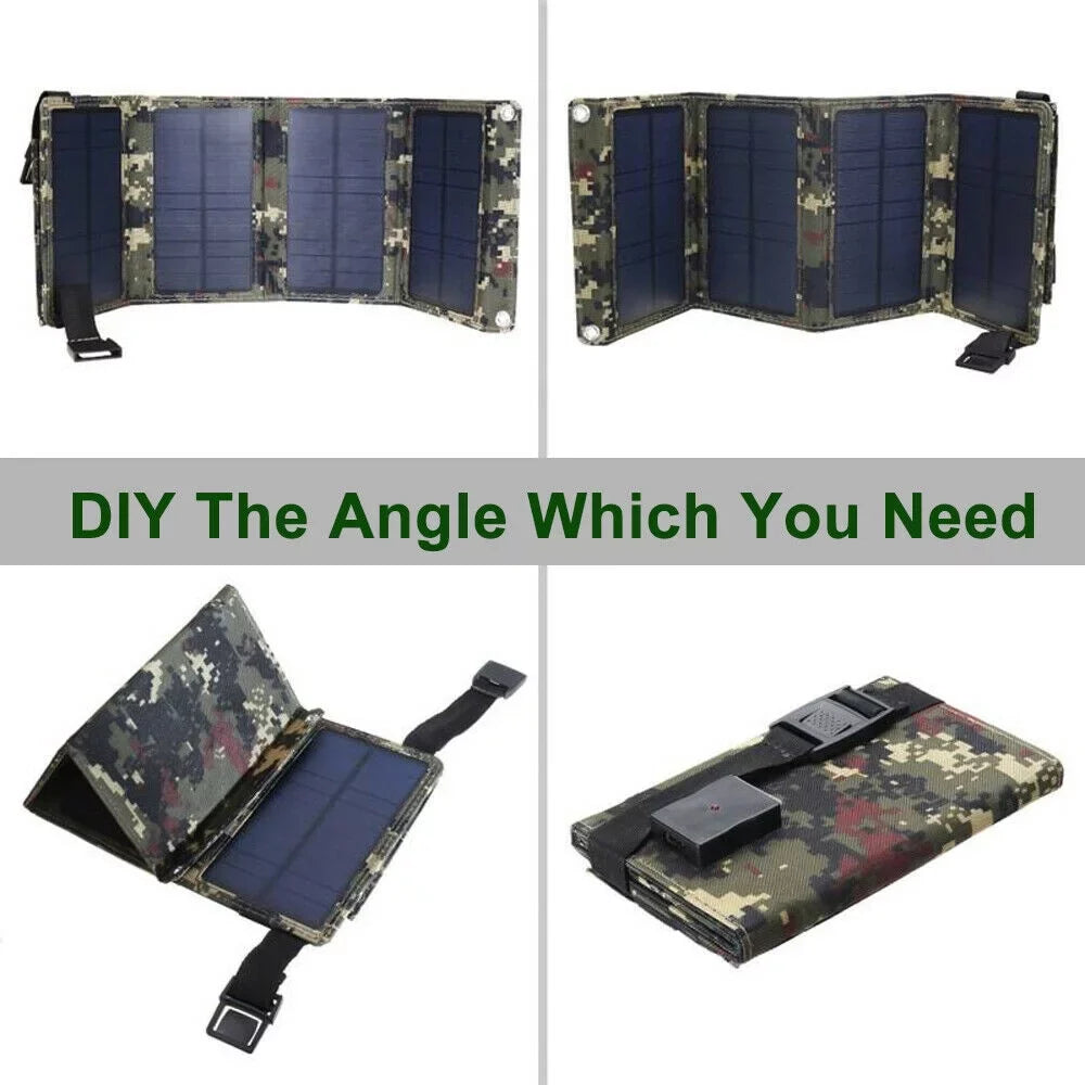 80W Power Charger Solar Panel Outdoor Phone Hiking Paddsun Camping Bank Folding