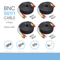 Power Camera 100 Security 4 K- and Black feet Cable Universal Pack Pre-Made Video Cord of Wire 2-in-1 Siamese