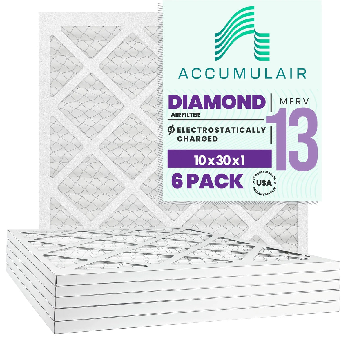 Air/Furnace Accumulair Diamond Filters 13 10x30x1 (6 pack)