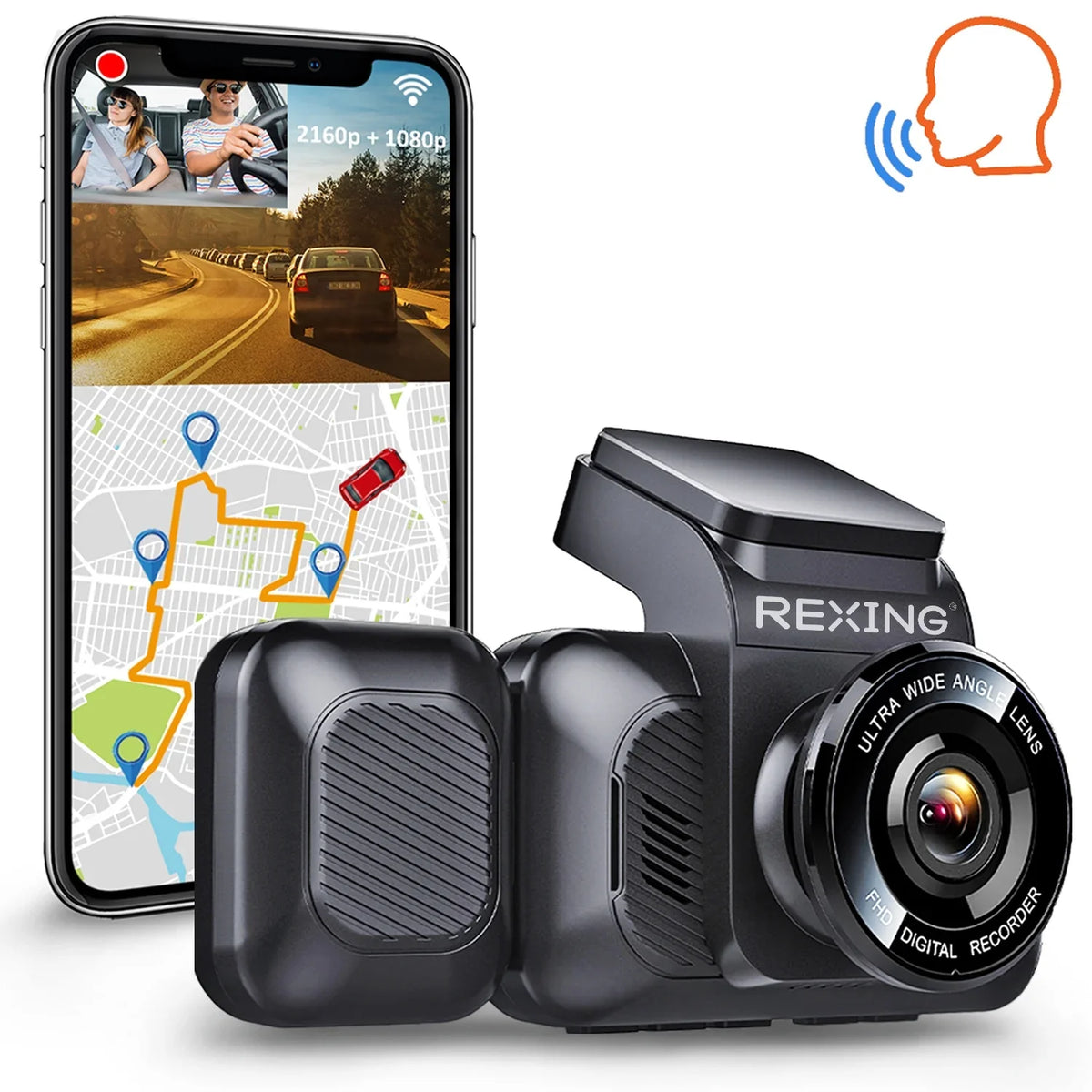 Camera w/ 1080p and & Dash Modular Cam V5C Cabin Capabilities, Front 4K Wi-Fi,
