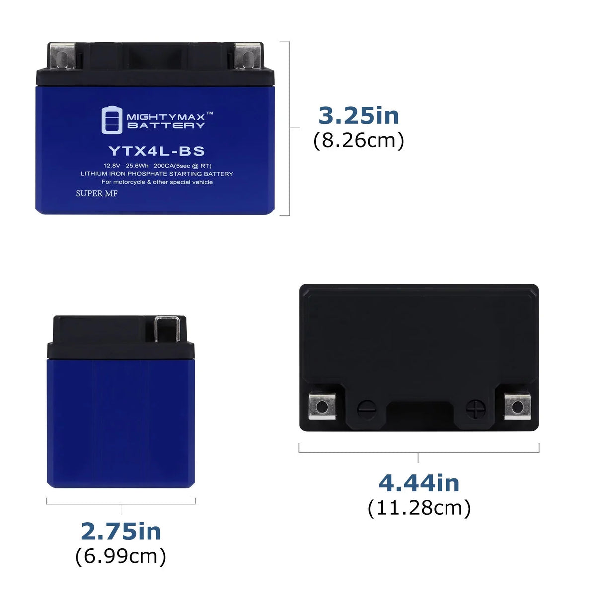 Fits YTX4L- with Battery Replacement - Protek YTX4L- Pack 20 Lithium