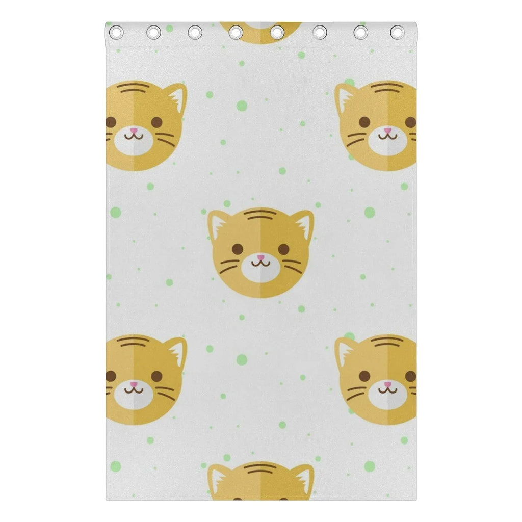 Inches) Curtain Heads Curtains Room,2 Cartoon Flat Tiger Bedroom POPCreation Window Panel Blind Blackout (52Wx84L Curtain Thermal Pattern Living Darkening for