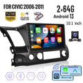 Auto Radio Android Backup for Bluetooth, Car 10'' Civic 13 Carplay Podofo Android 1080P Mirror Camera Wireless Touchscreen Honda Link 2+64G 2006-2011 Hifi Stereo