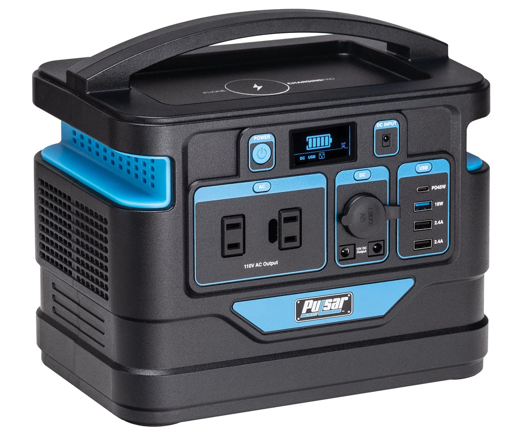 Pulsar Display with Wireless Station Lithium-Ion (518Wh and 500 Watt Portable Power Capacity) Charging Pad