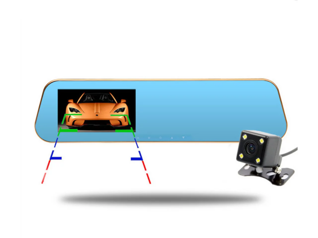 Lens 1080P X10 Camera Front System Car Dash 4.3 with with Mirror Recorder Car Parking Camera Car Inch Car Vehicles Dual Rearview , Video Reverse for Cam Video Full