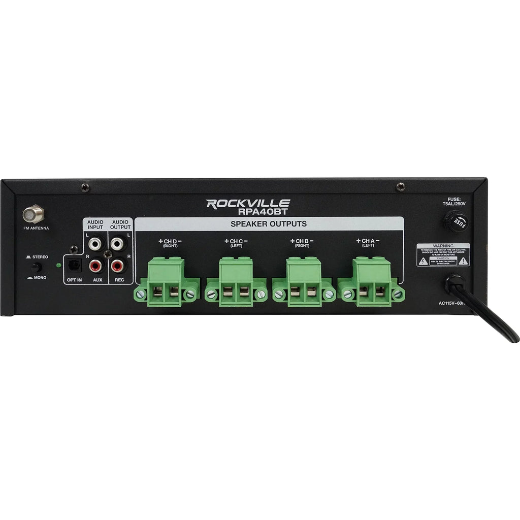 Speakers+Wall Ceiling Stereo+8 4-Room Controls Rockville Home White 8" Kit Audio