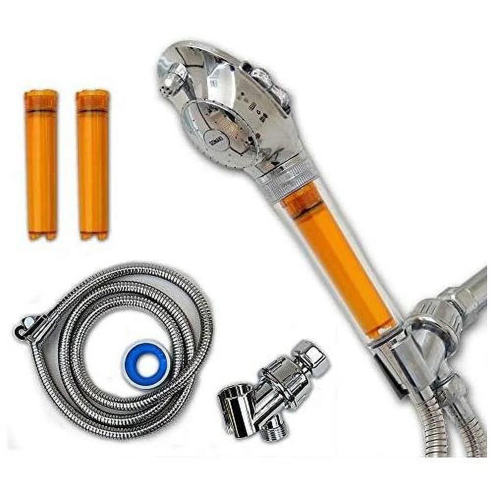 included up water head high - and - with - removes 99.9% shower flow chloramines shower by to filter filters of pressure low 2 chlorine