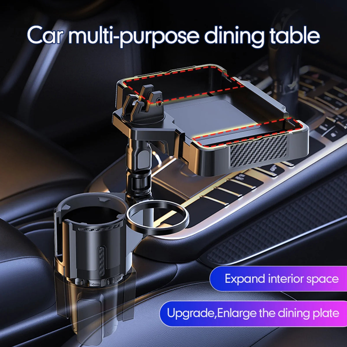 Multifunctional Storage Holder, Tray, Car Space the 4IN1 Expanding Conveniently Adjustable for moobody Design Dual Holder Car in Cup