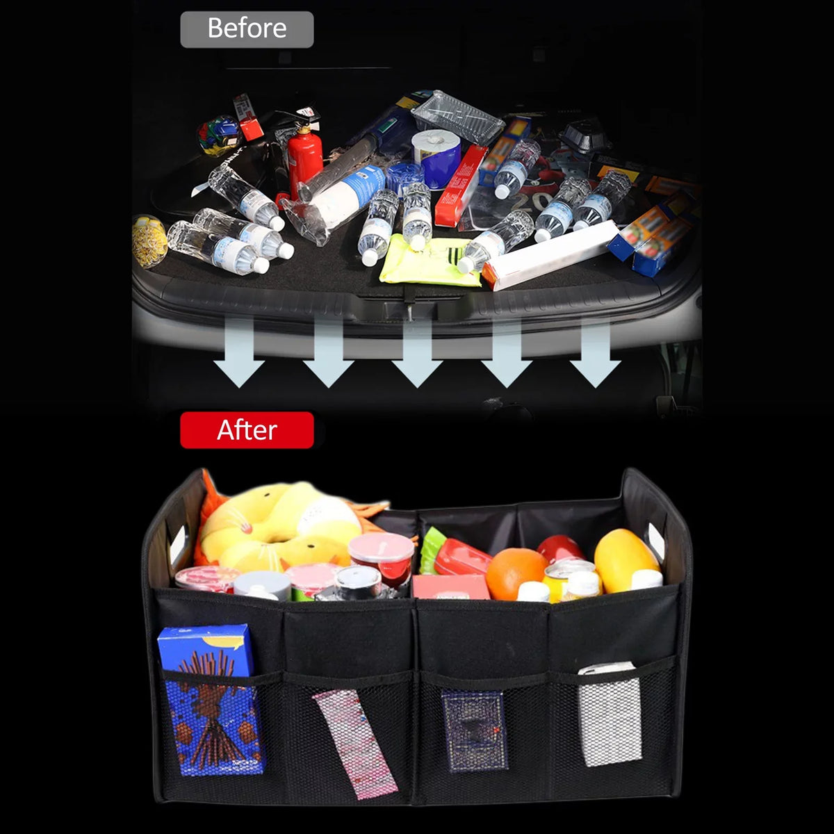 Automotive Box Organizer Trunk Organizer Trunk Folding Box 55L Oxford Storage Cargo Andoer Storage Cloth Car Car Car