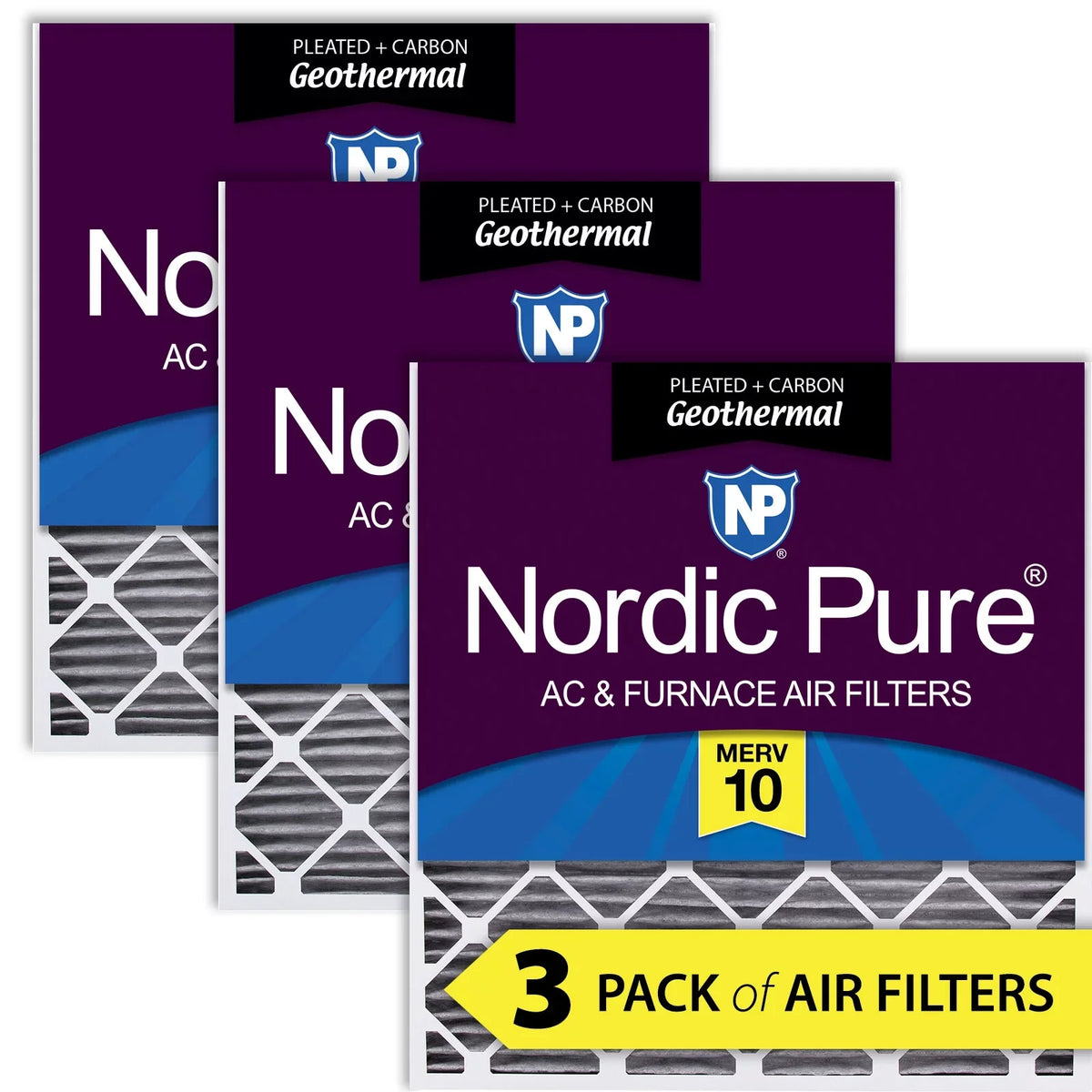 Furnace 10 3 Pleated Geothermal Carbon Plus Pack 30x36x2 Filters