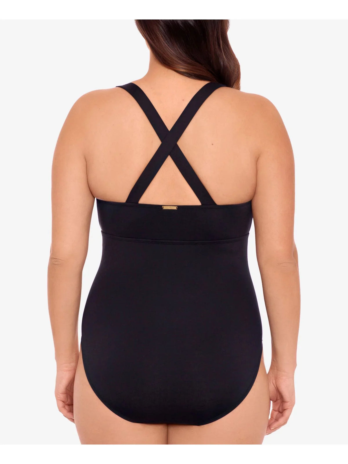One Scoop 22W Control Cutout Swimsuit Tummy Cups Women's Piece Black Non-Removable Neck